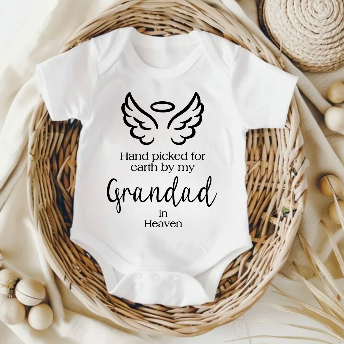 ‘Hand picked for earth by my Grandad’ Baby Bodysuit