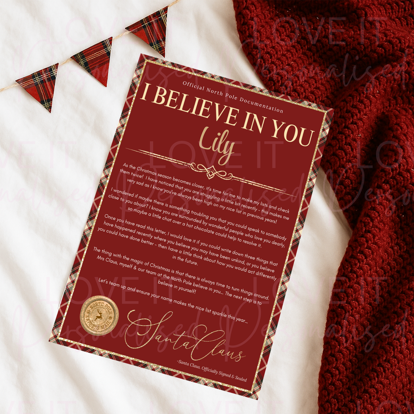 Personalised I Believe In You Letter