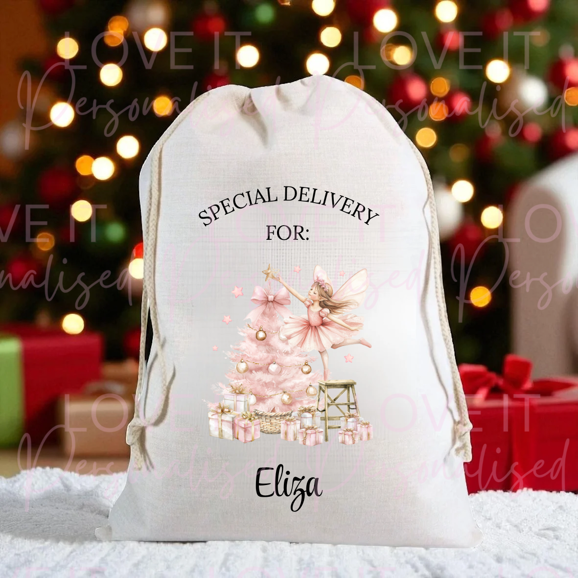 Personalised Christmas Tree Stocking/Sack