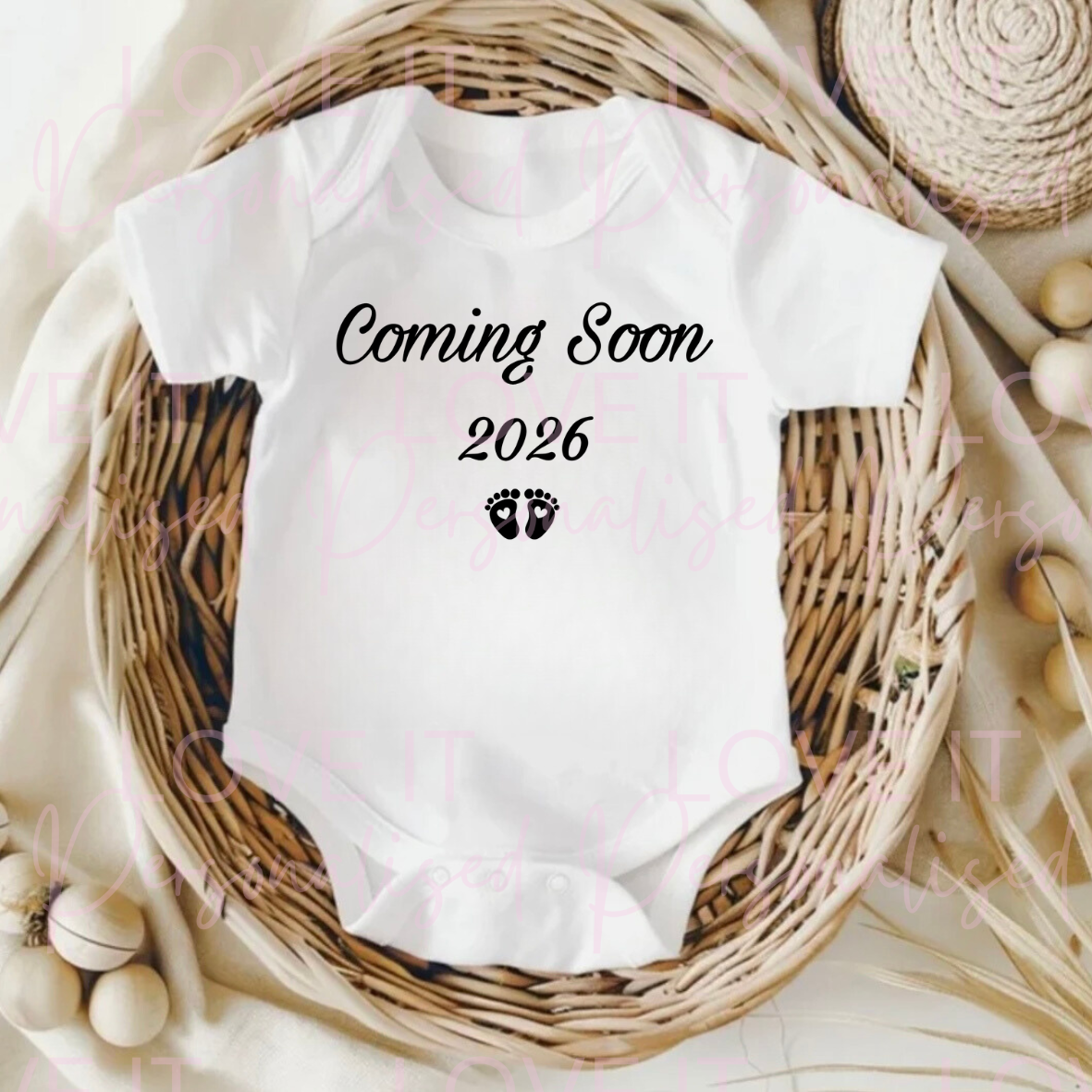 Baby/Pregnancy Announcement Baby Bodysuit - Coming Soon 2026