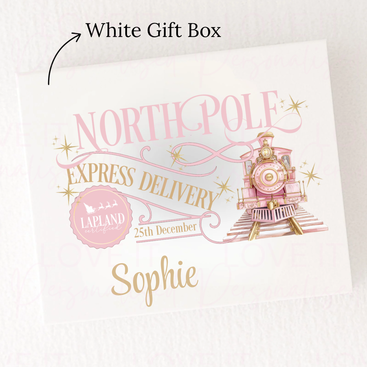 Personalised Christmas Magnetic Gift Box - Pink/Blue Express Delivery Design