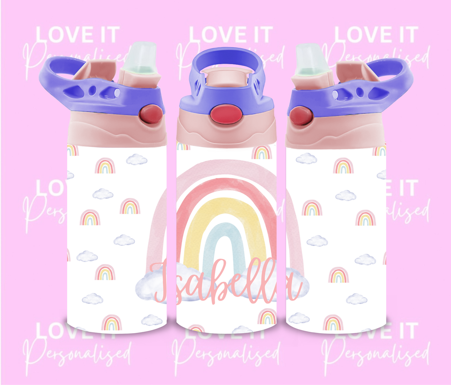 Personalised Rainbow 12oz Water Bottle