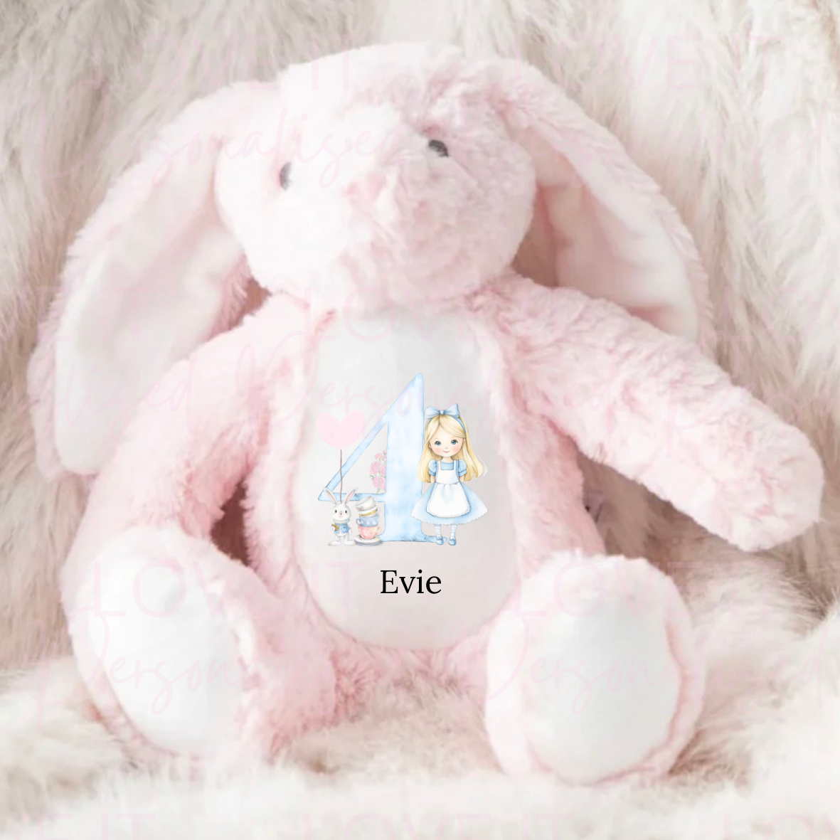 Personalised Bunny Teddy - Wonderland Design