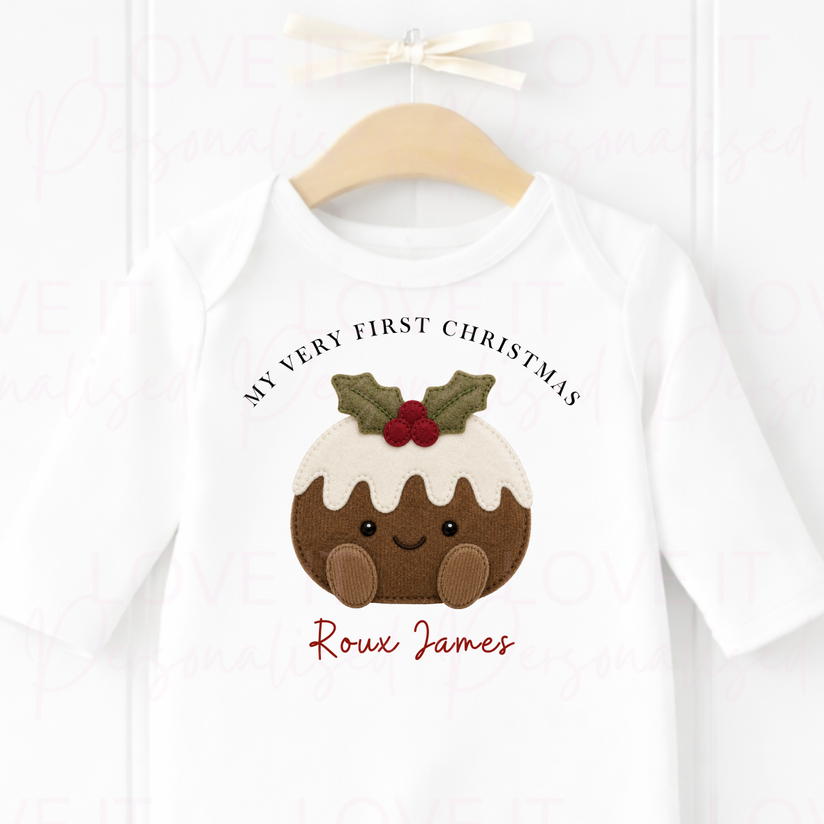 Personalised My First Christmas Pudding Bib/Bodysuit/Sleepsuit