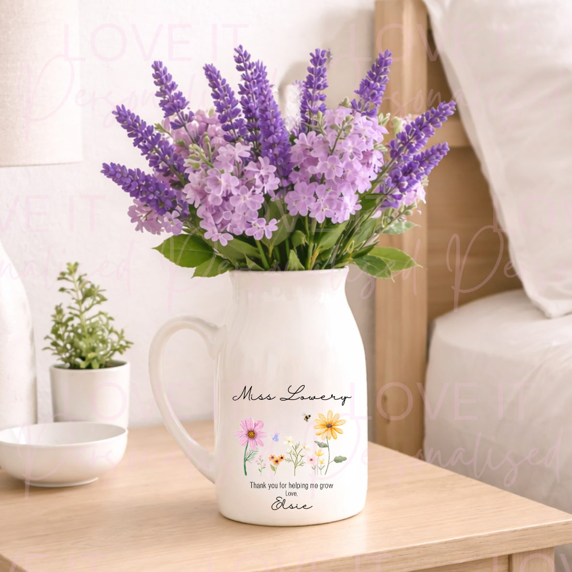 Personalised Teacher Gift Ceramic Vase/Milk Jug