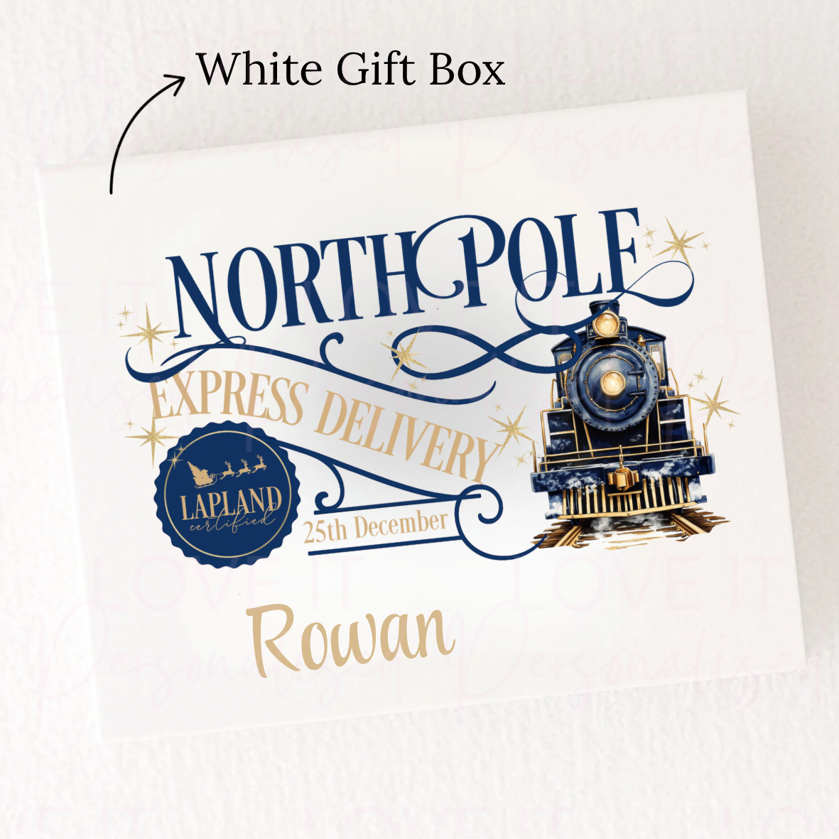 Personalised Christmas Magnetic Gift Box - Pink/Blue Express Delivery Design