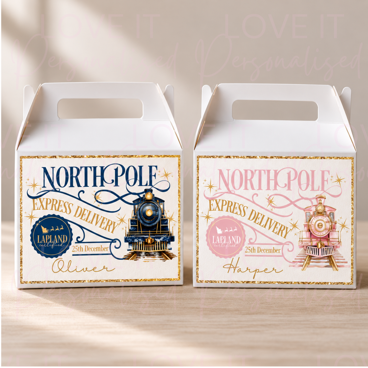 Personalised Christmas Train Small Treat Box
