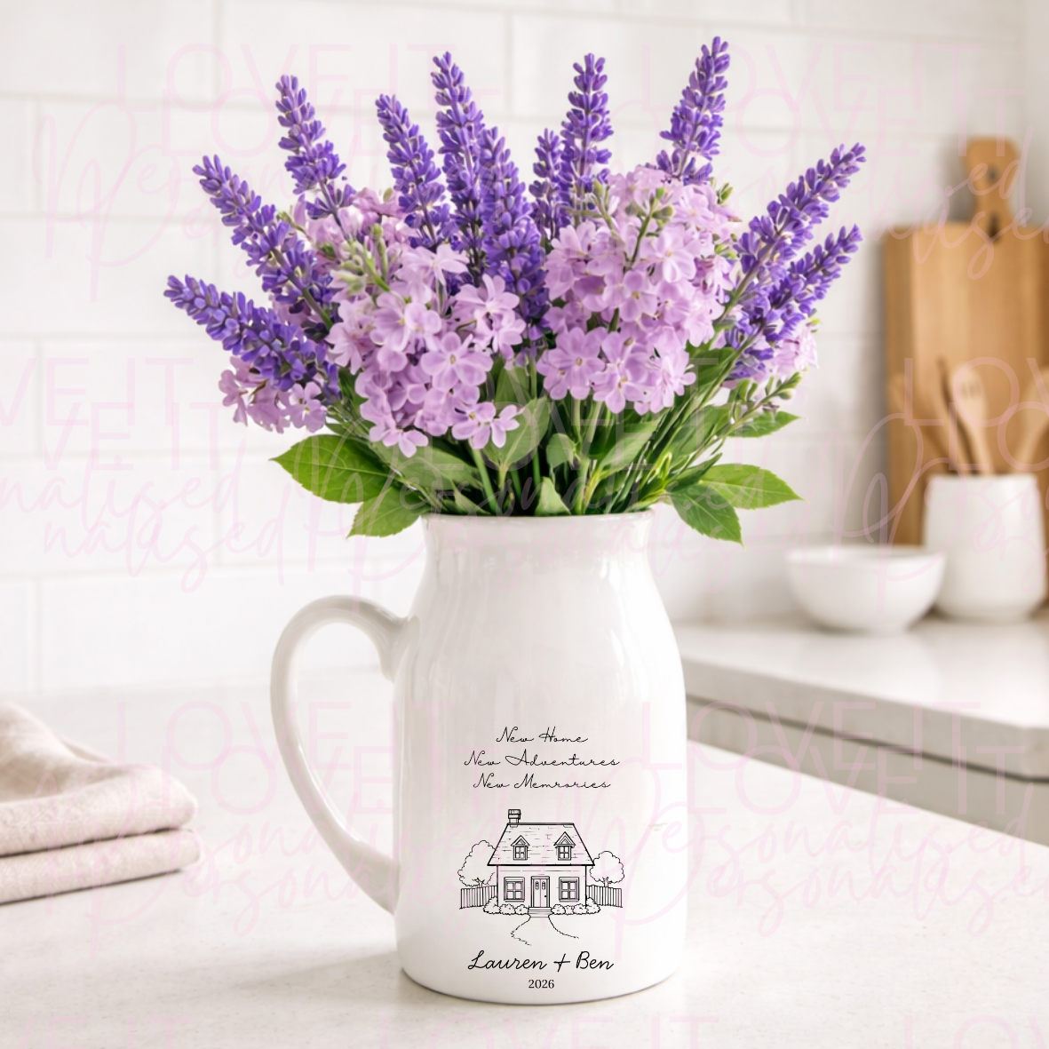 Personalised New Home Ceramic Vase/Milk Jug