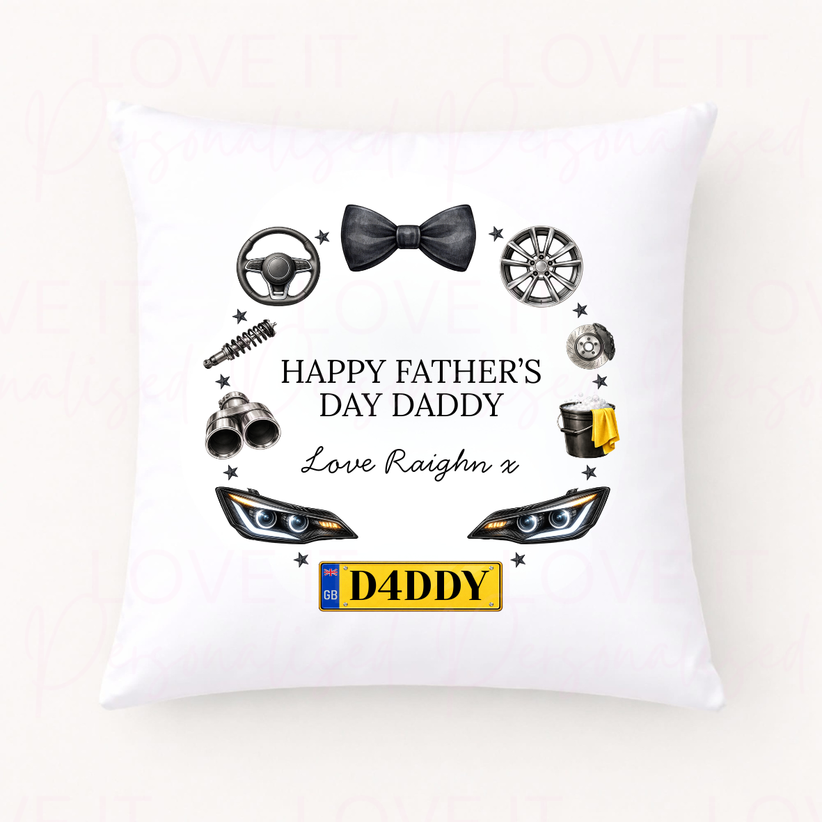 Personalised Father's Day Cushion - Car Design
