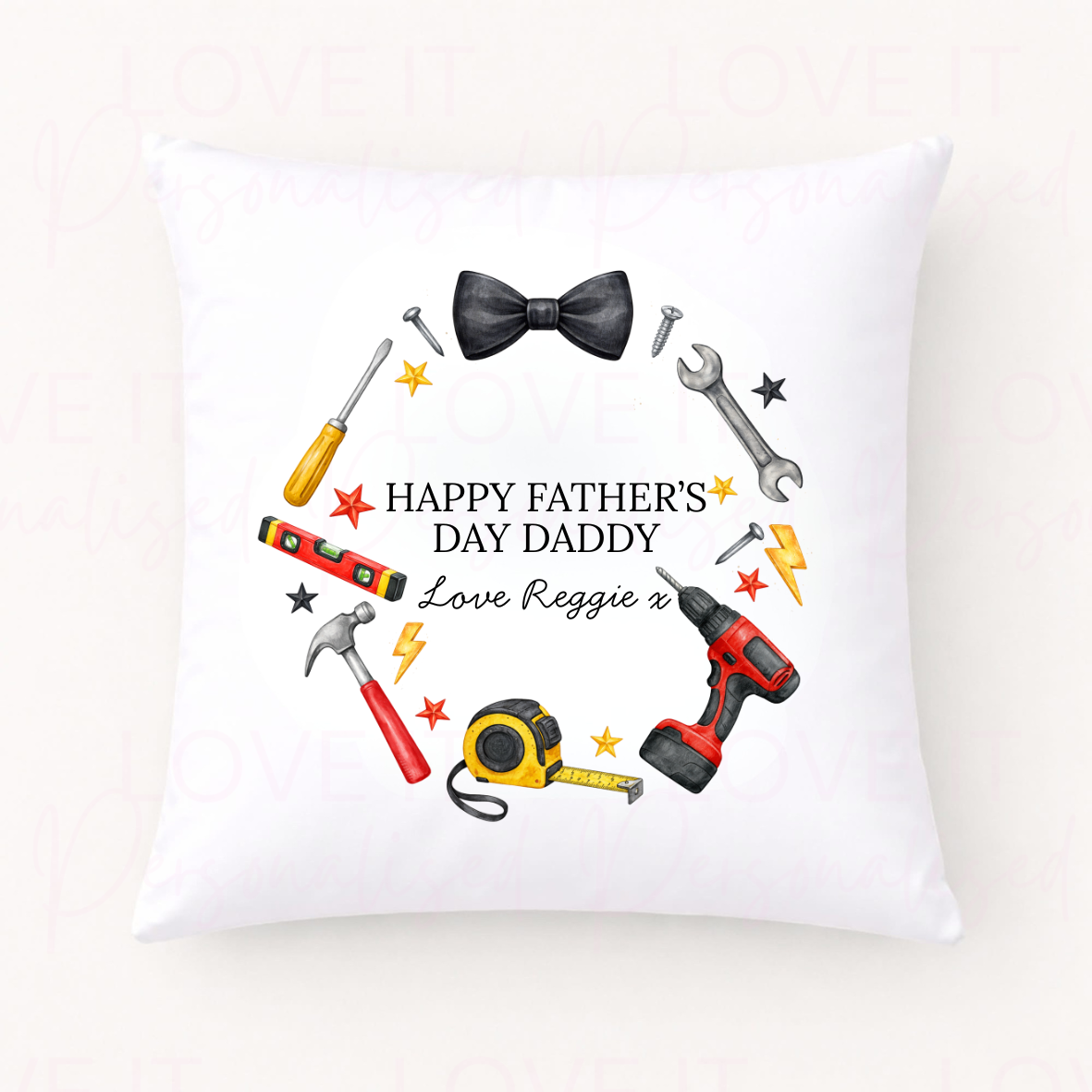 Personalised Father's Day Cushion - Tools Design