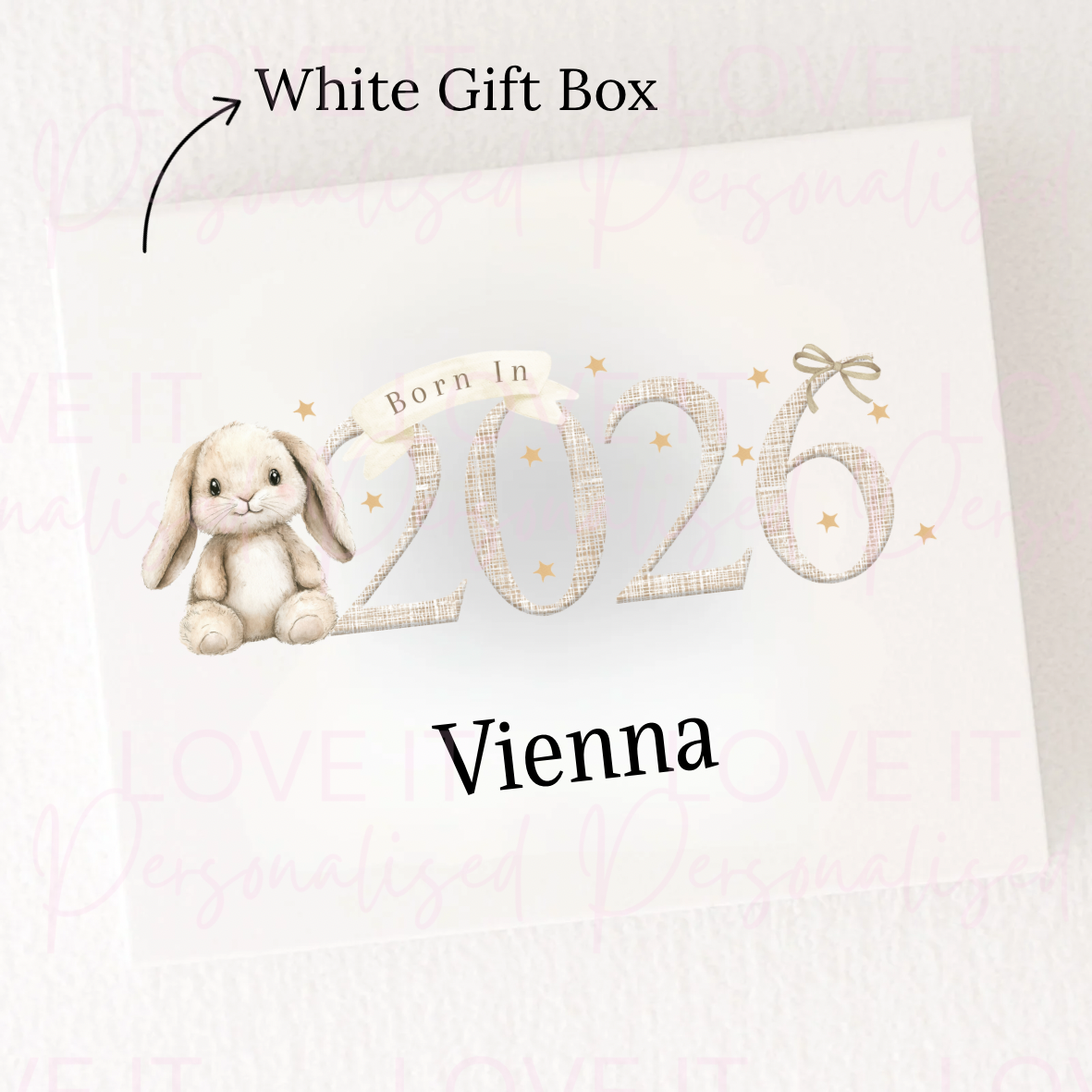 Personalised Born In… Bunny Magnetic Gift/Memory Box