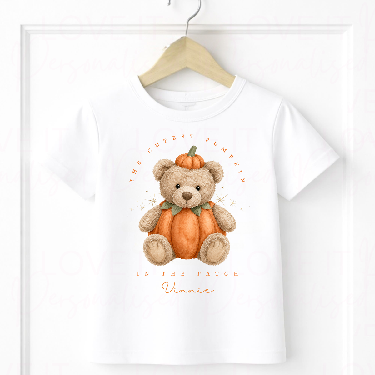 Personalised Bear Cutest Pumpkin Halloween T-Shirt
