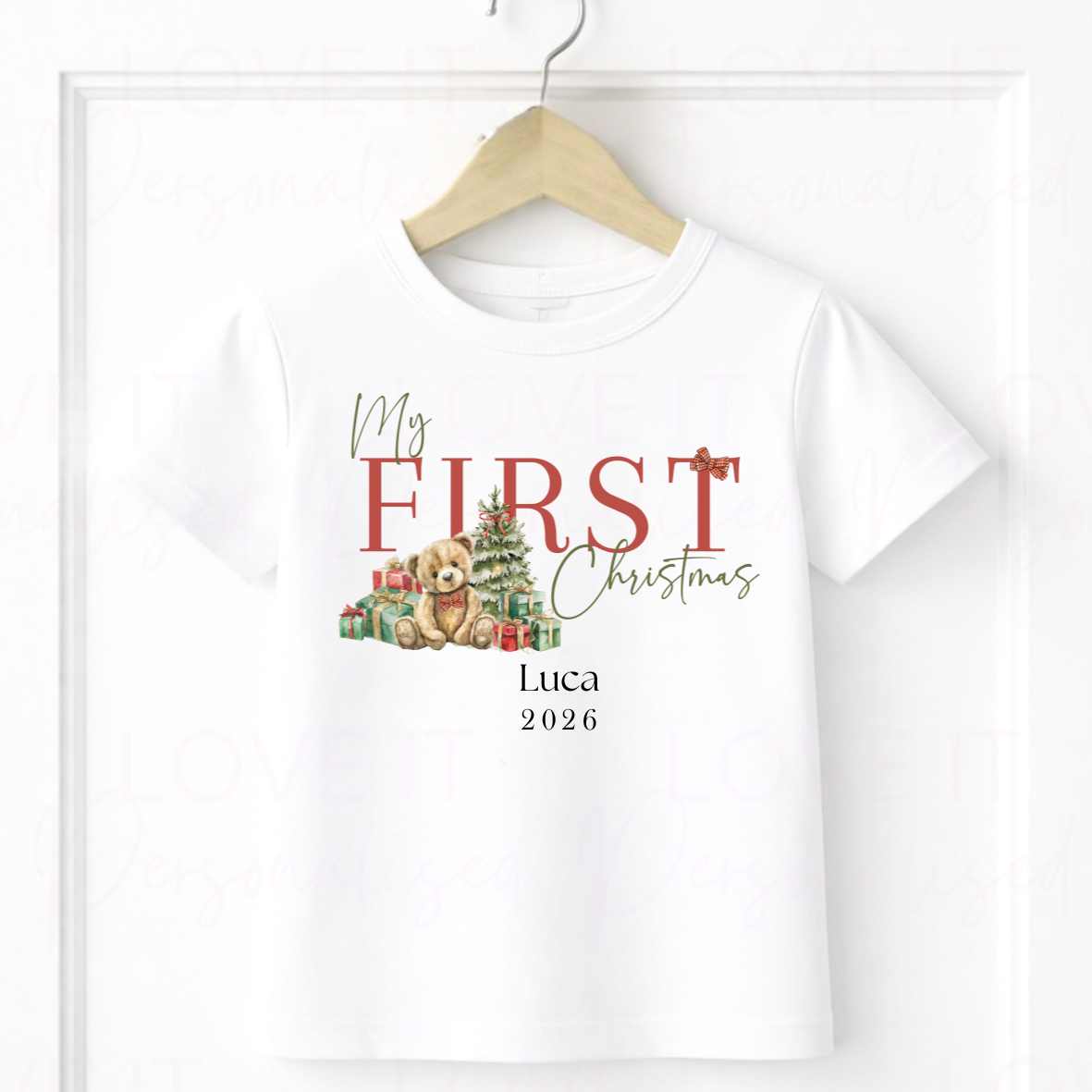 Personalised First Christmas Bib/Bodysuit/Sleepsuit