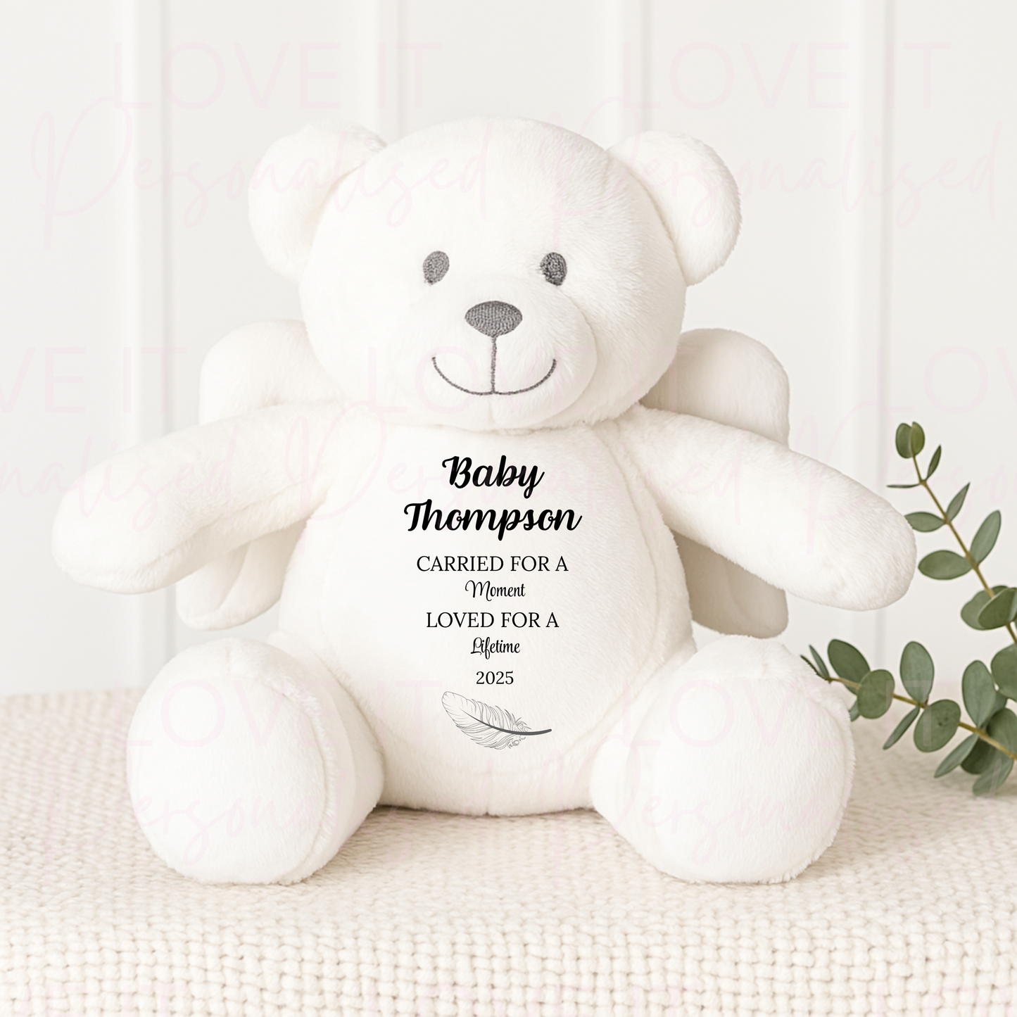 Personalised Angel Teddy - Baby Loss Angel Baby Design