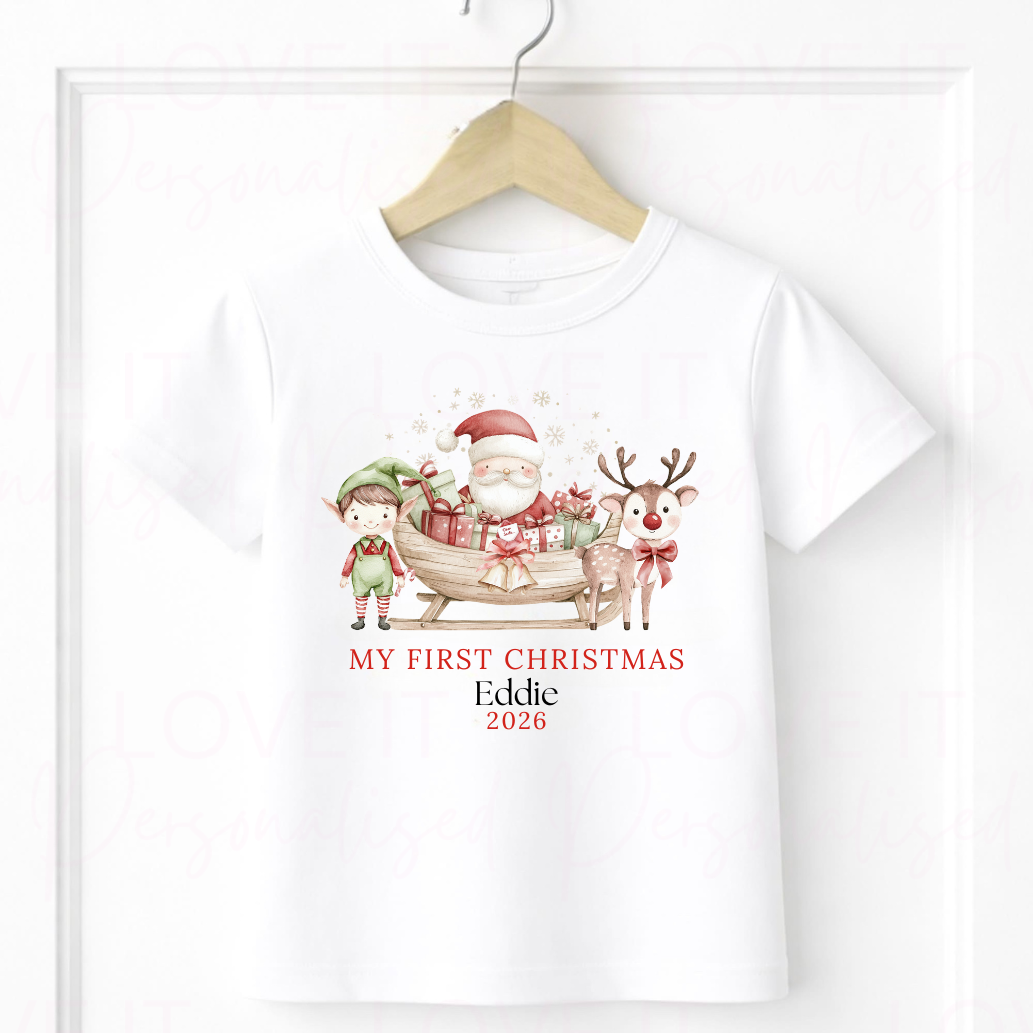 Personalised Children's First Christmas T-Shirt/Sweatshirt