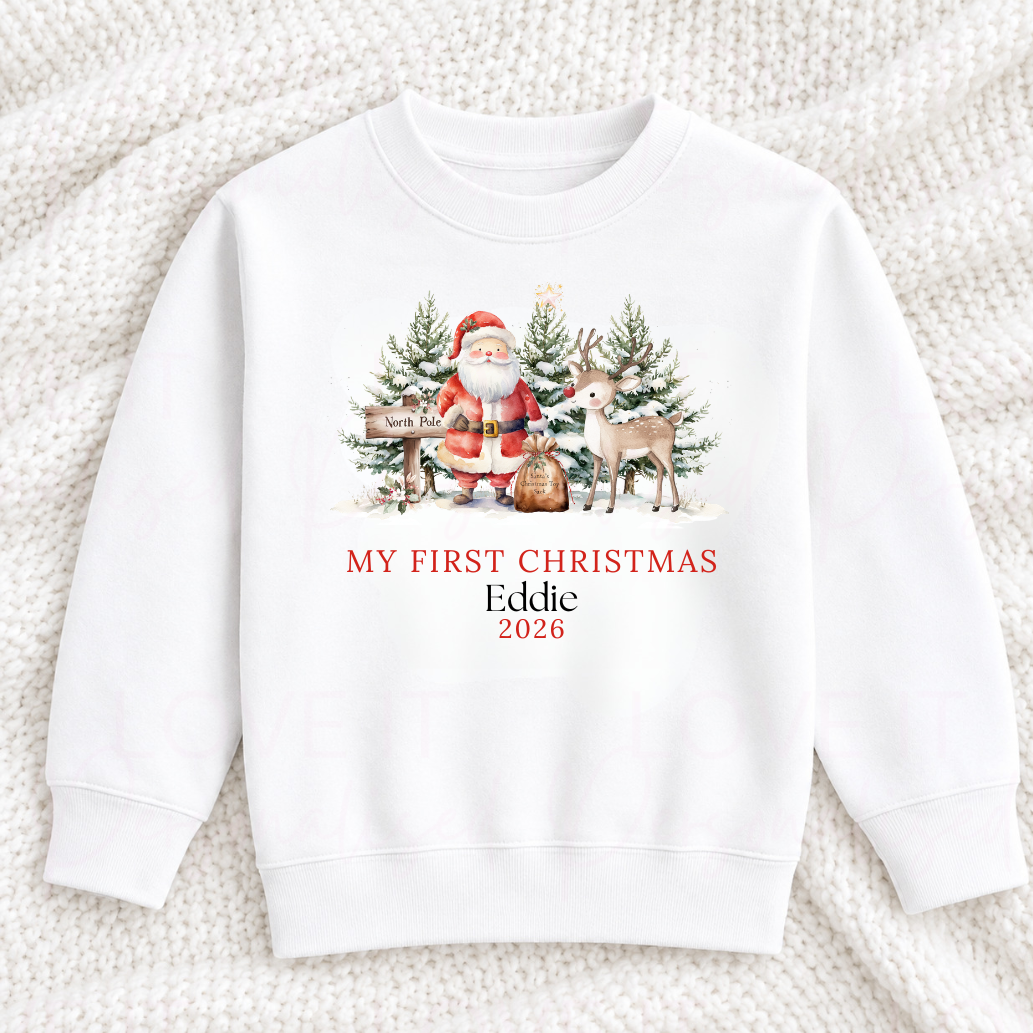 Personalised Children's First Christmas T-Shirt/Sweatshirt
