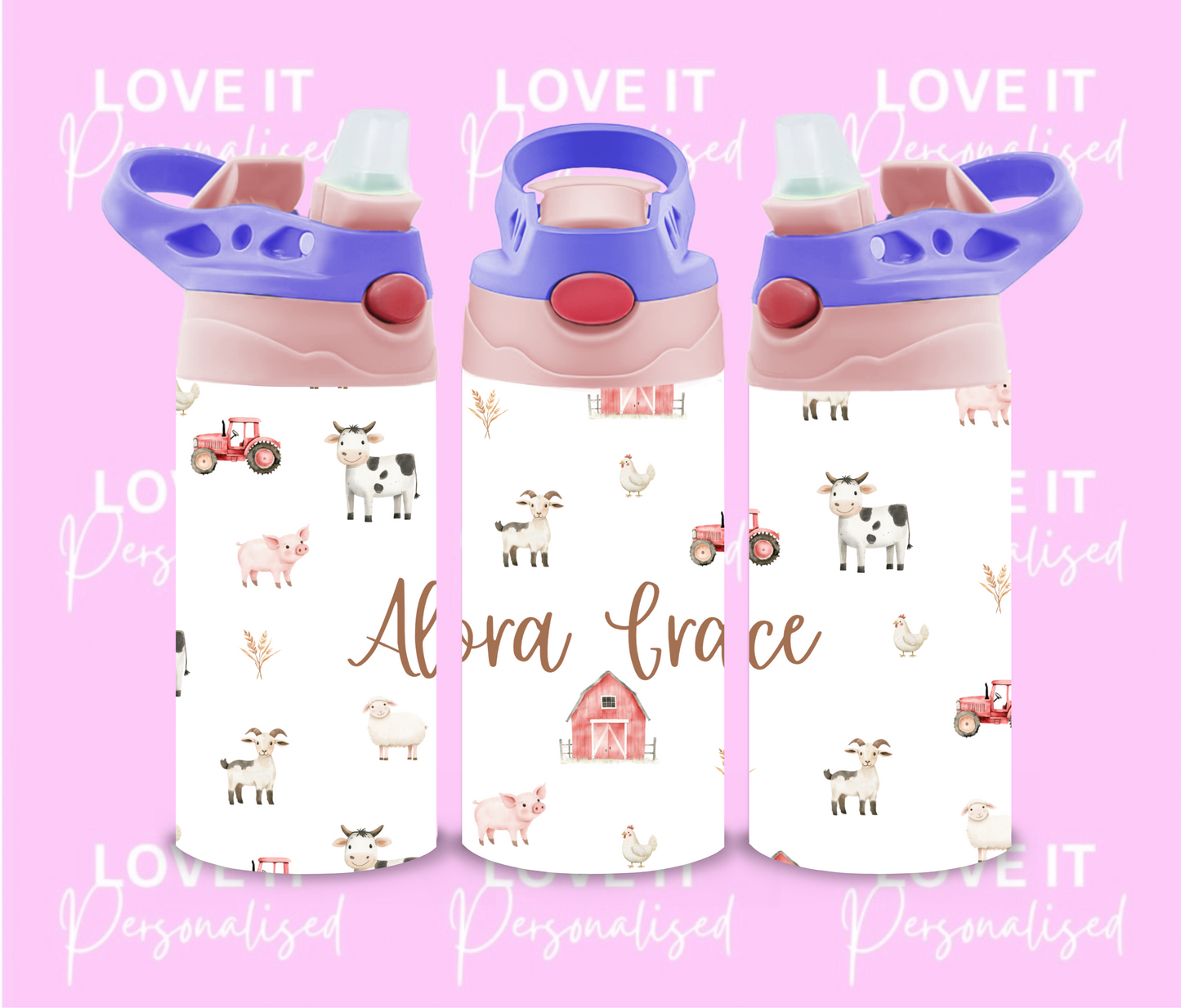 Personalised Farm 12oz Water Bottle