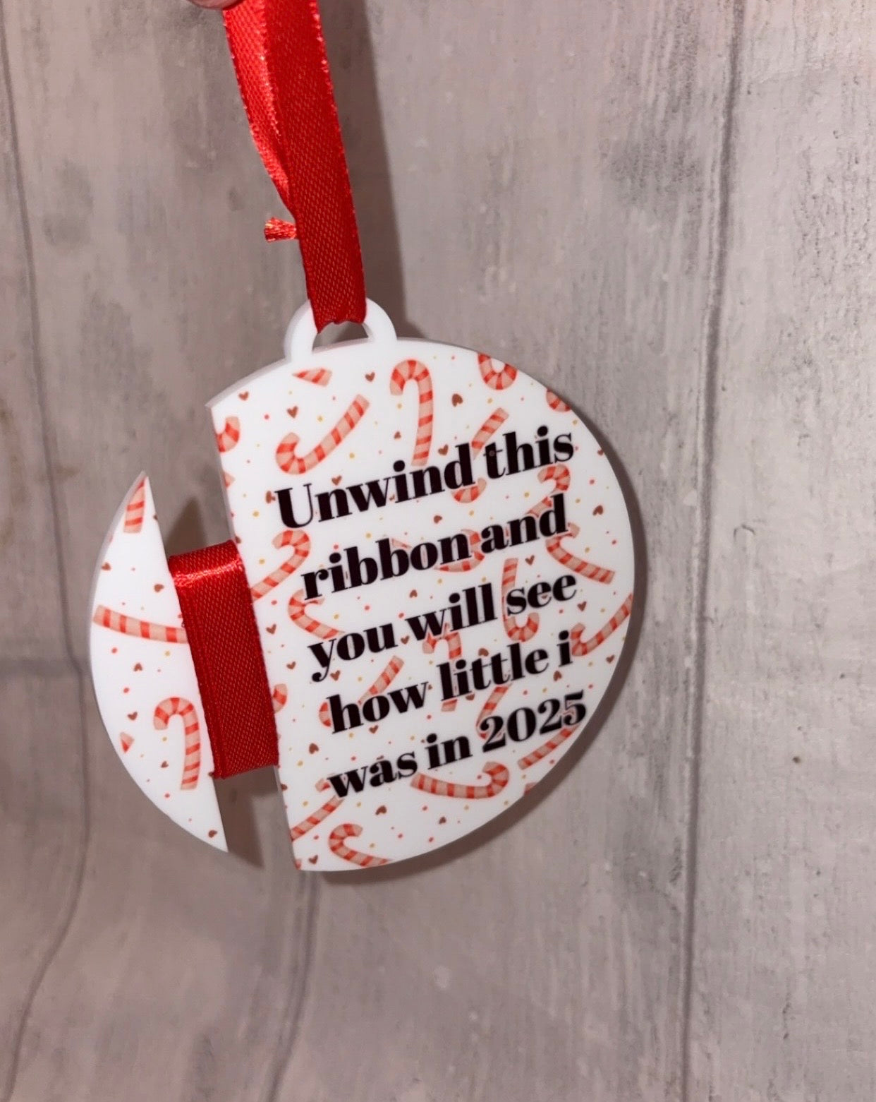 Personalised Christmas Ribbon Height Ornament