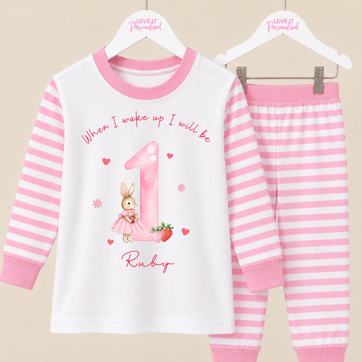 Personalised Strawberry Birthday Pyjamas