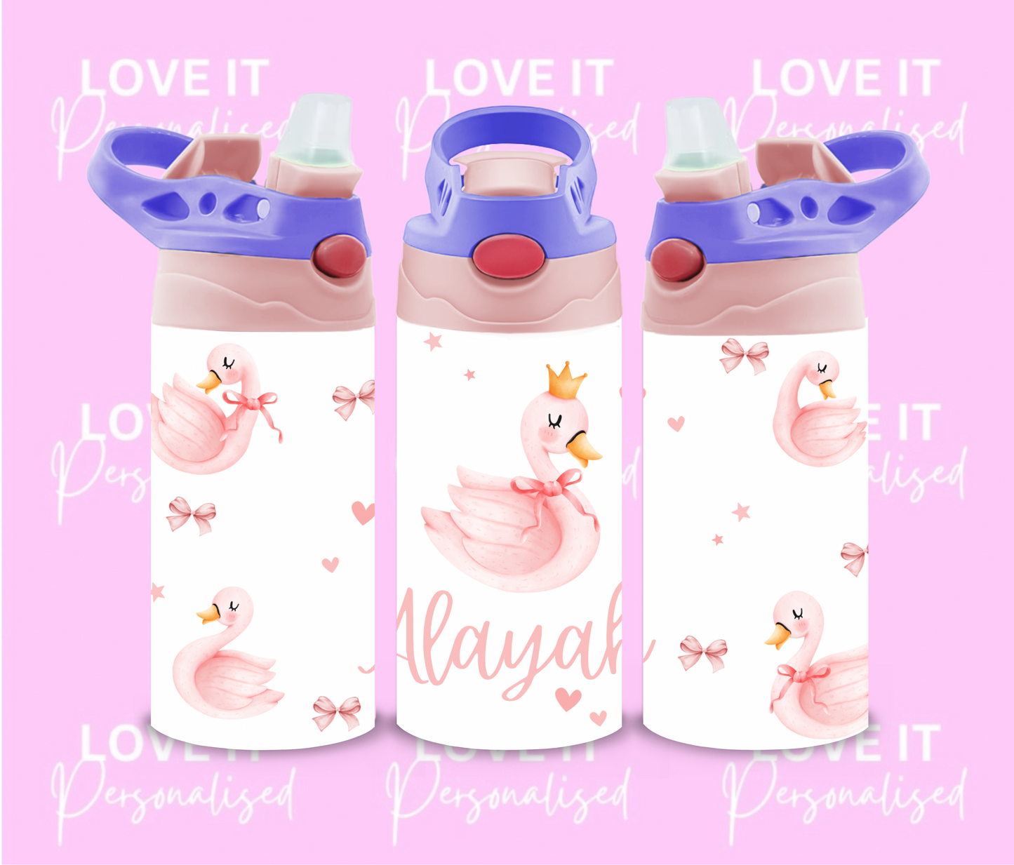 Personalised Swan 12oz Water Bottle