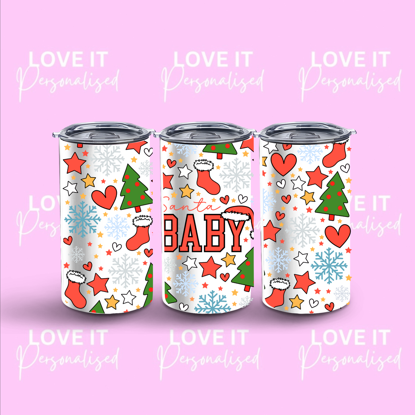 Red Santa Baby 12/20oz Christmas Tumbler