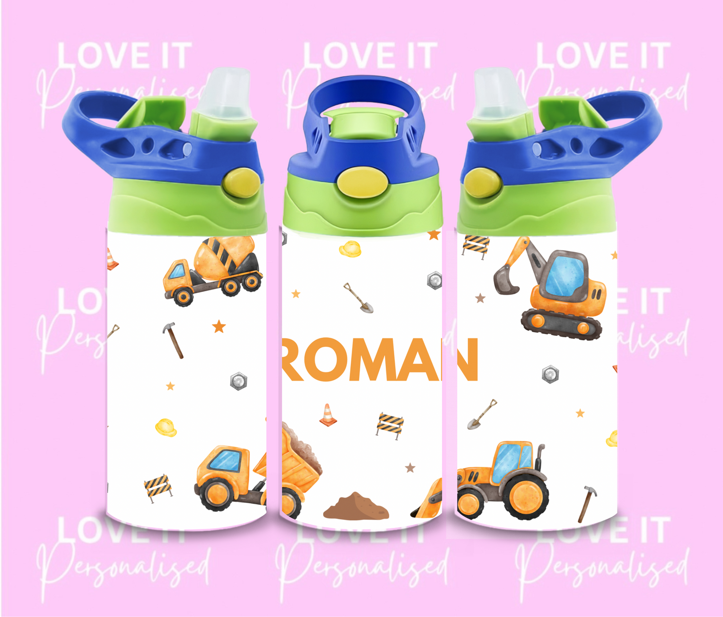 Personalised Construction 12oz Water Bottle