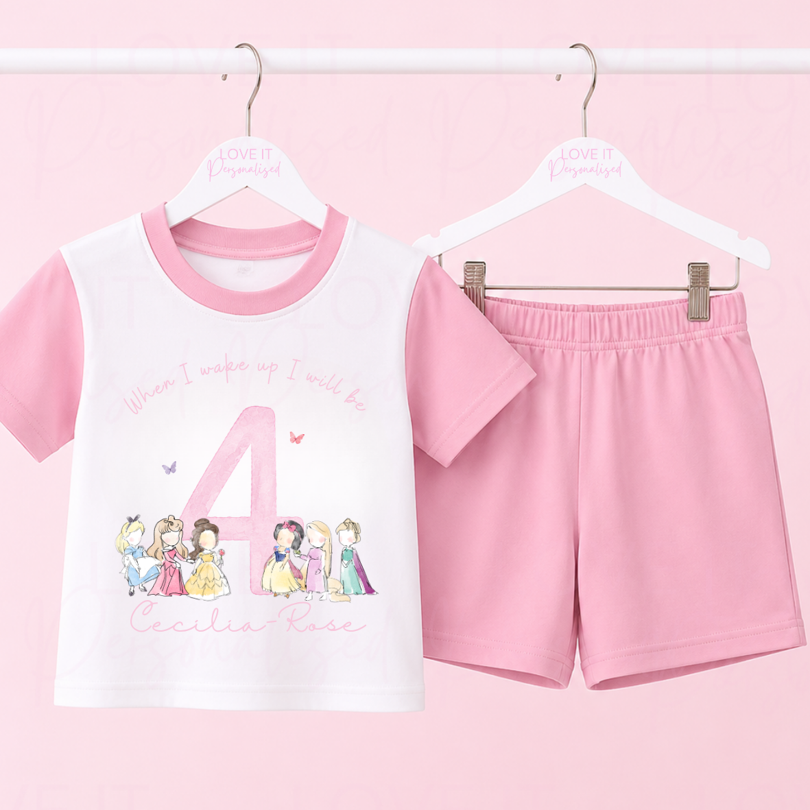 Personalised Princess Short Pyjamas