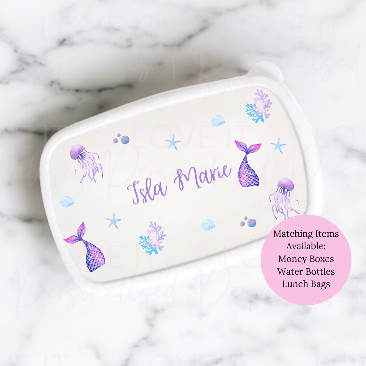 Personalised Mermaid Lunch/Snack Box