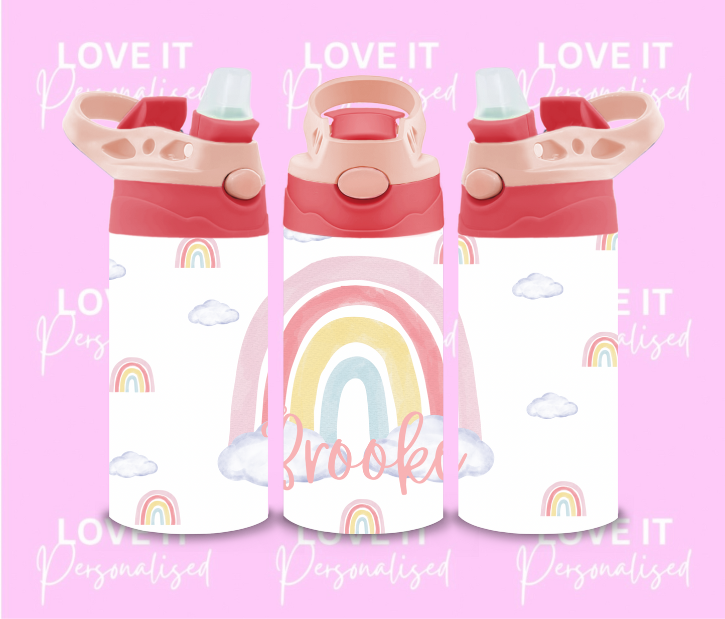 Personalised Rainbow 12oz Water Bottle