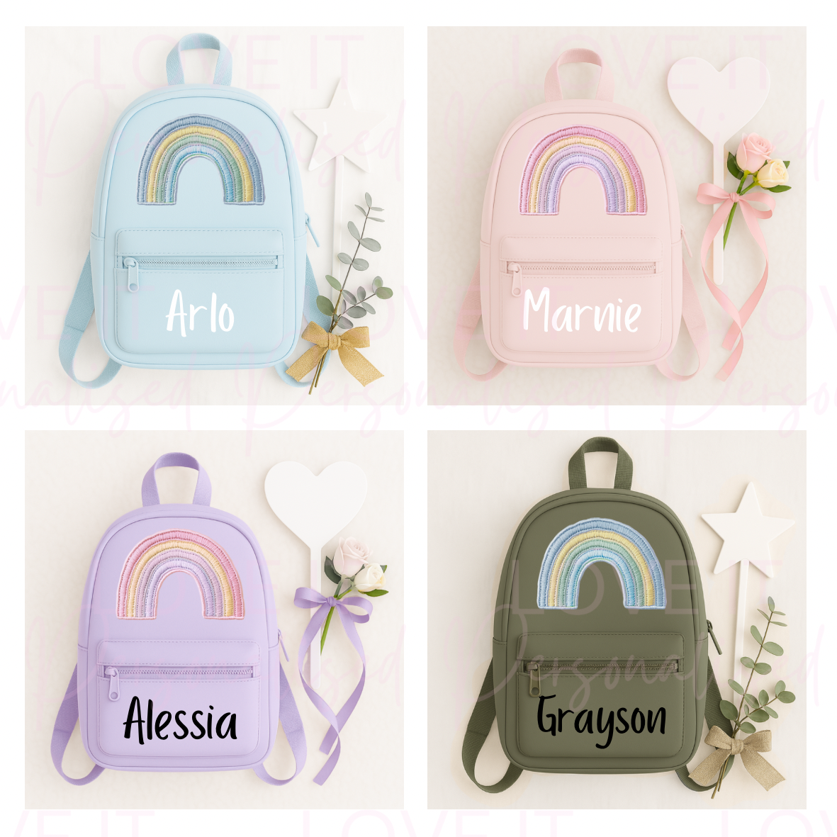 Personalised Children’s Rainbow Backpack