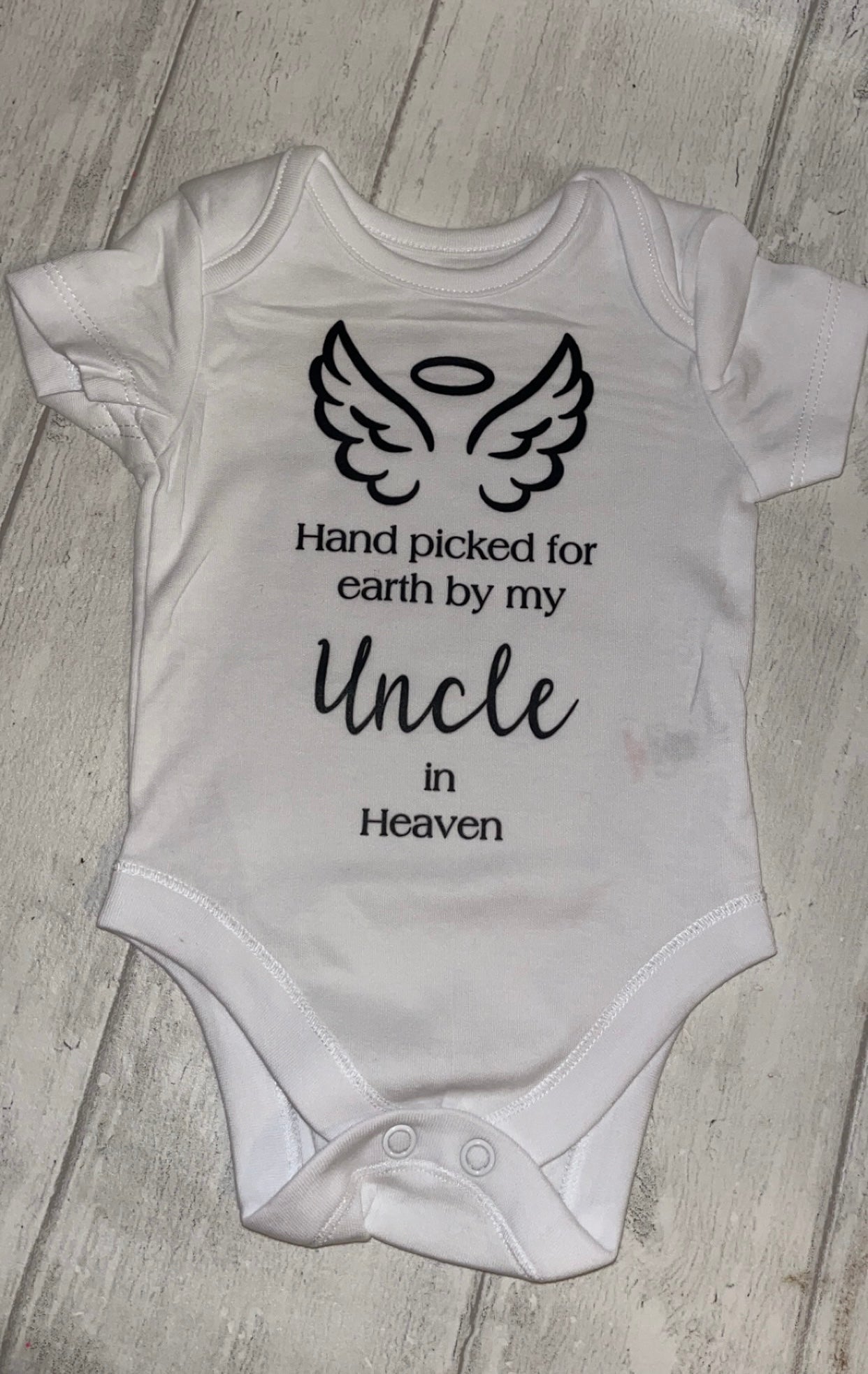 ‘Hand picked for earth by my Uncle’ Baby Bodysuit