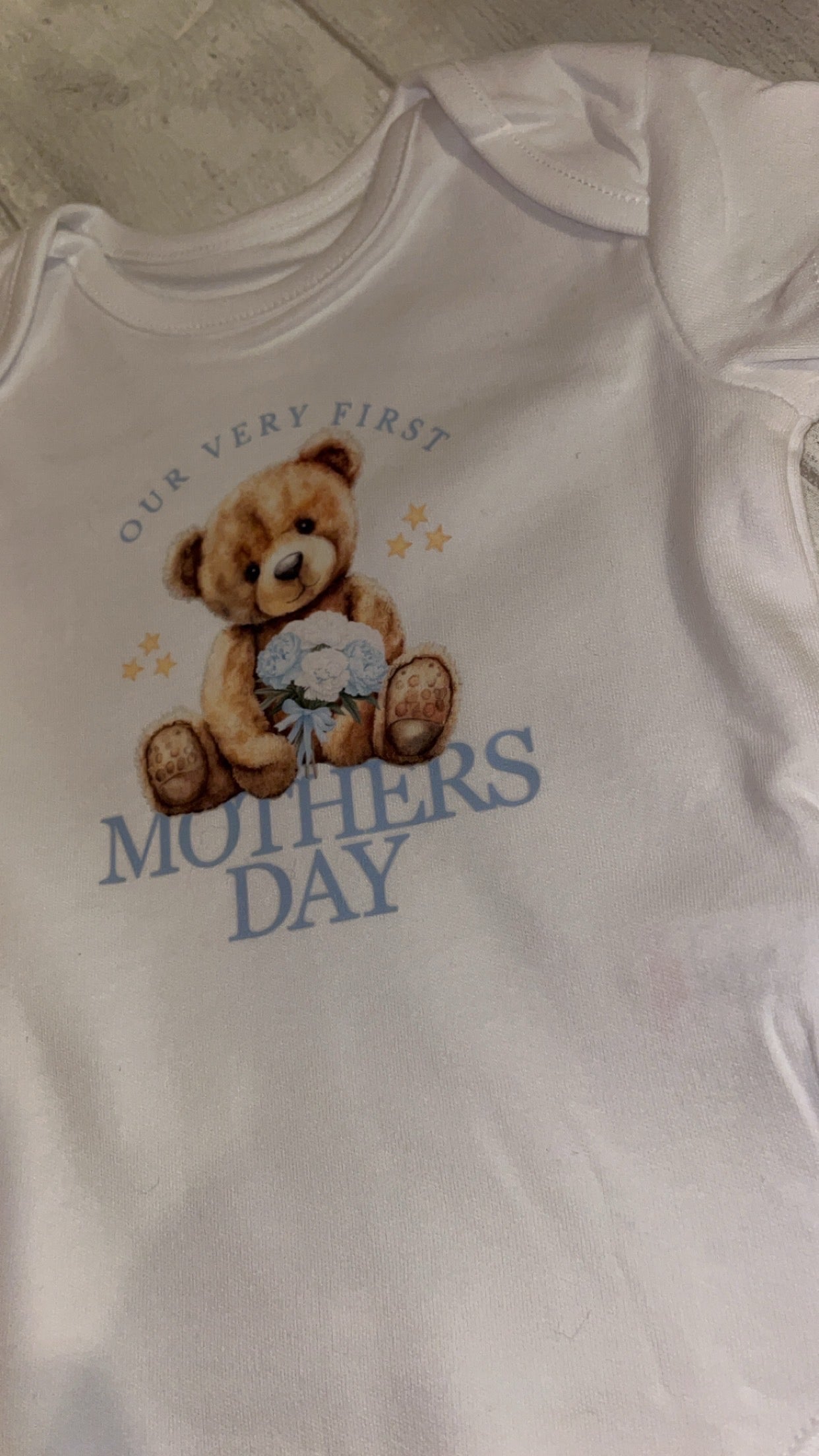 Our First Mother’s Day Baby Bodysuit - Pink/Blue