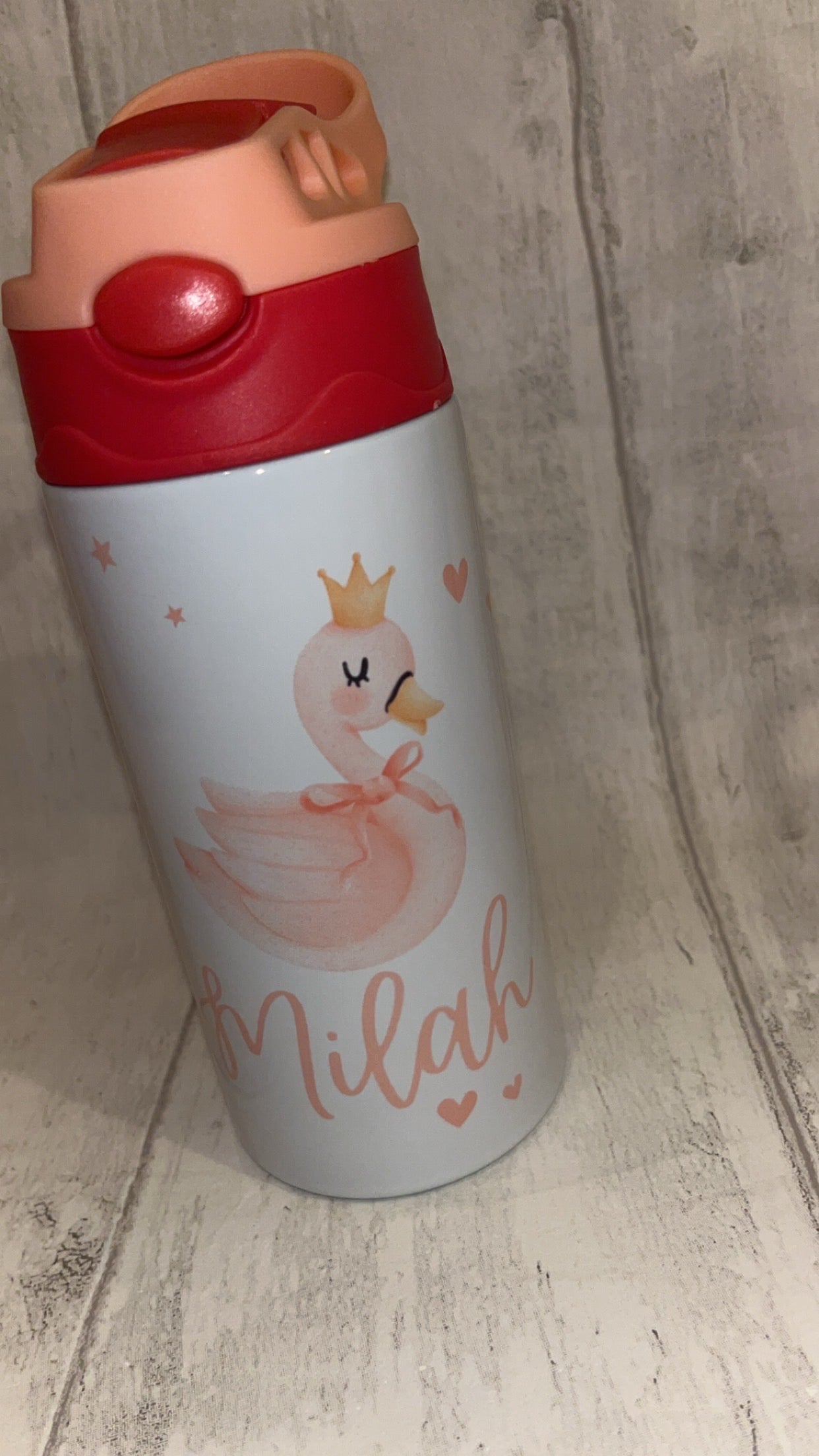 Personalised Swan 12oz Water Bottle
