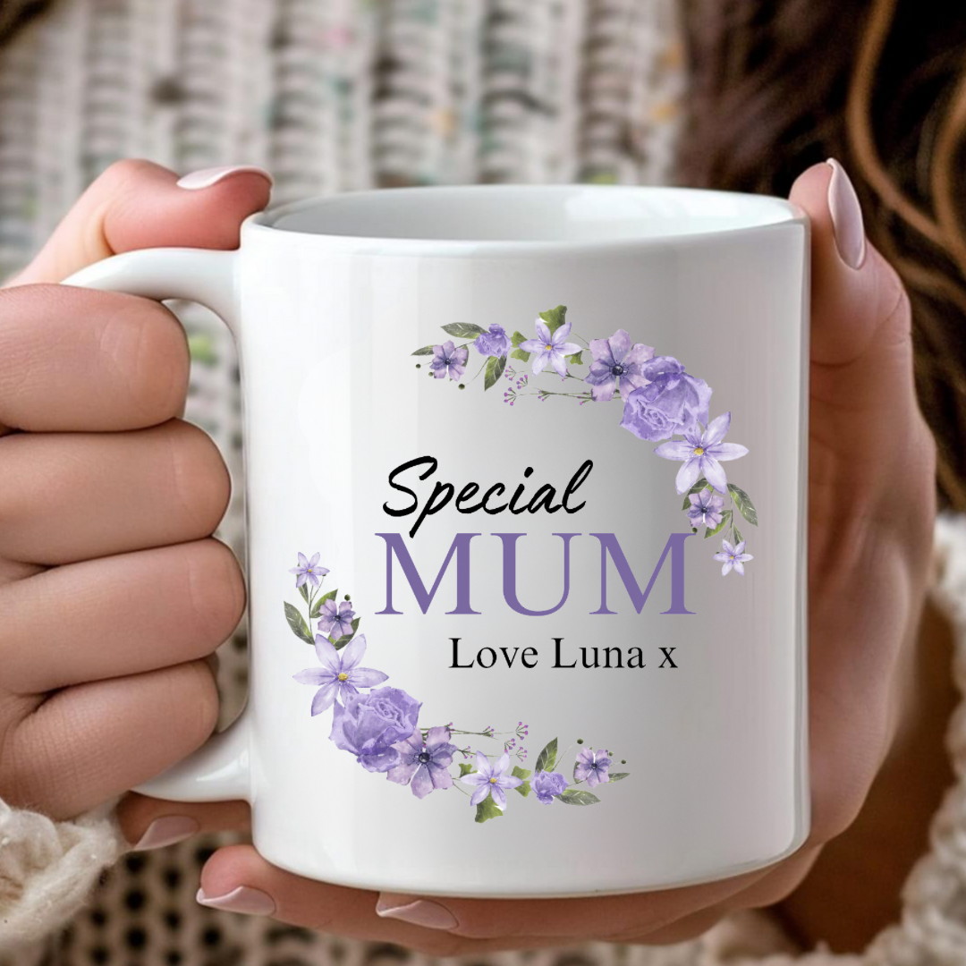 Special Person Purple Wreath Mug