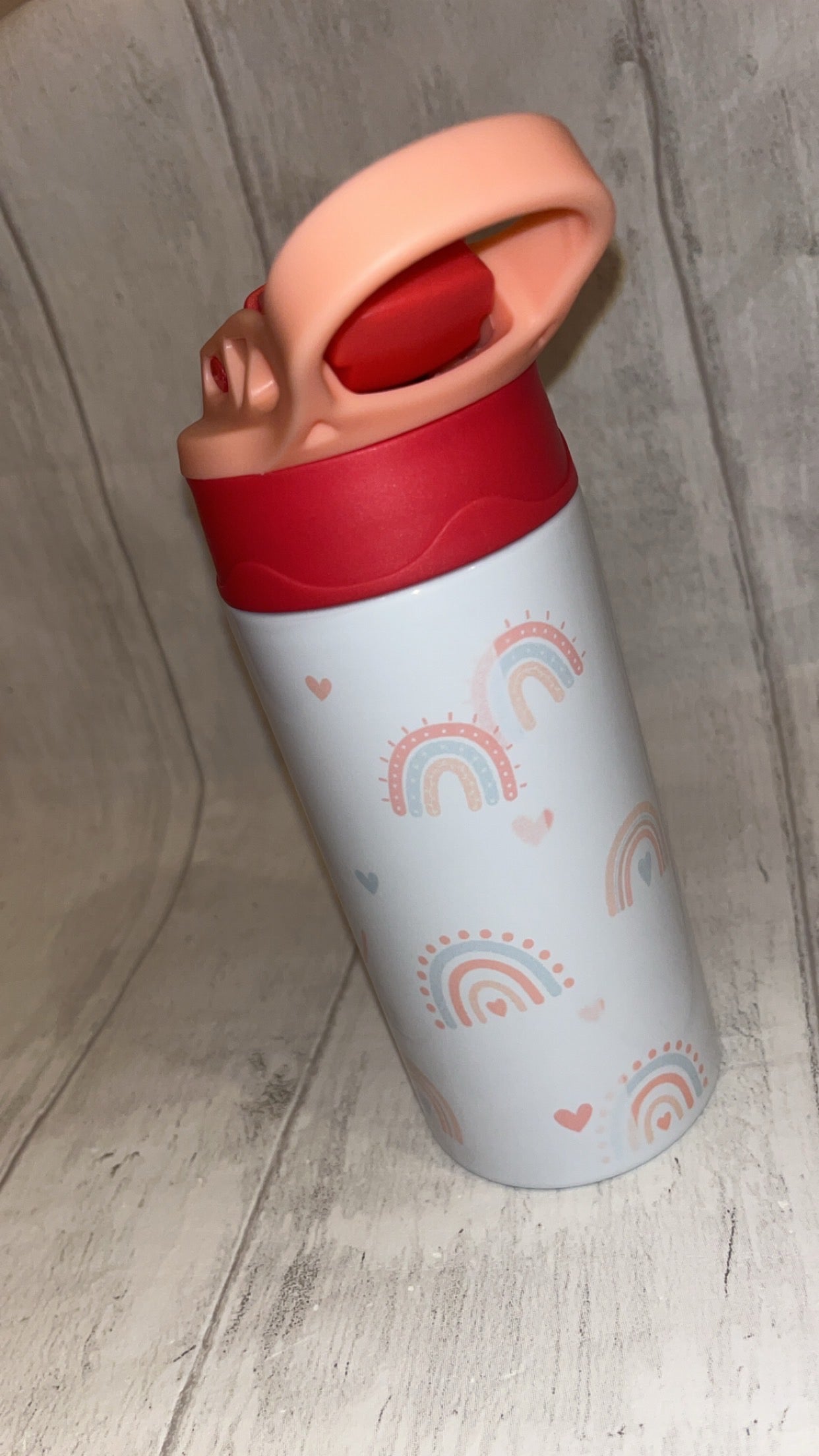 Personalised Boho Rainbow 12oz Water Bottle