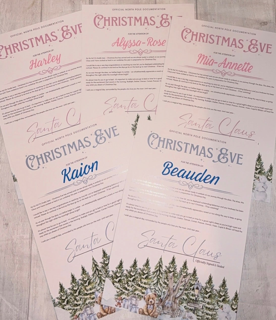 Personalised Christmas Eve Letter Pink Or blue