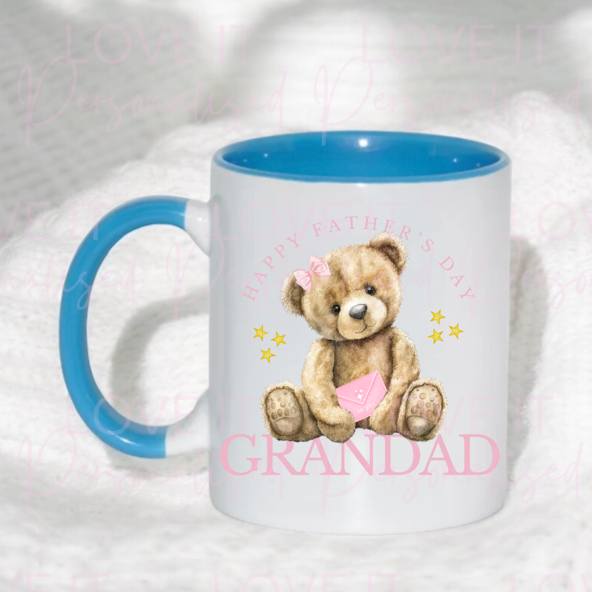Happy Father's Day Grandad Mug - Pink/Blue