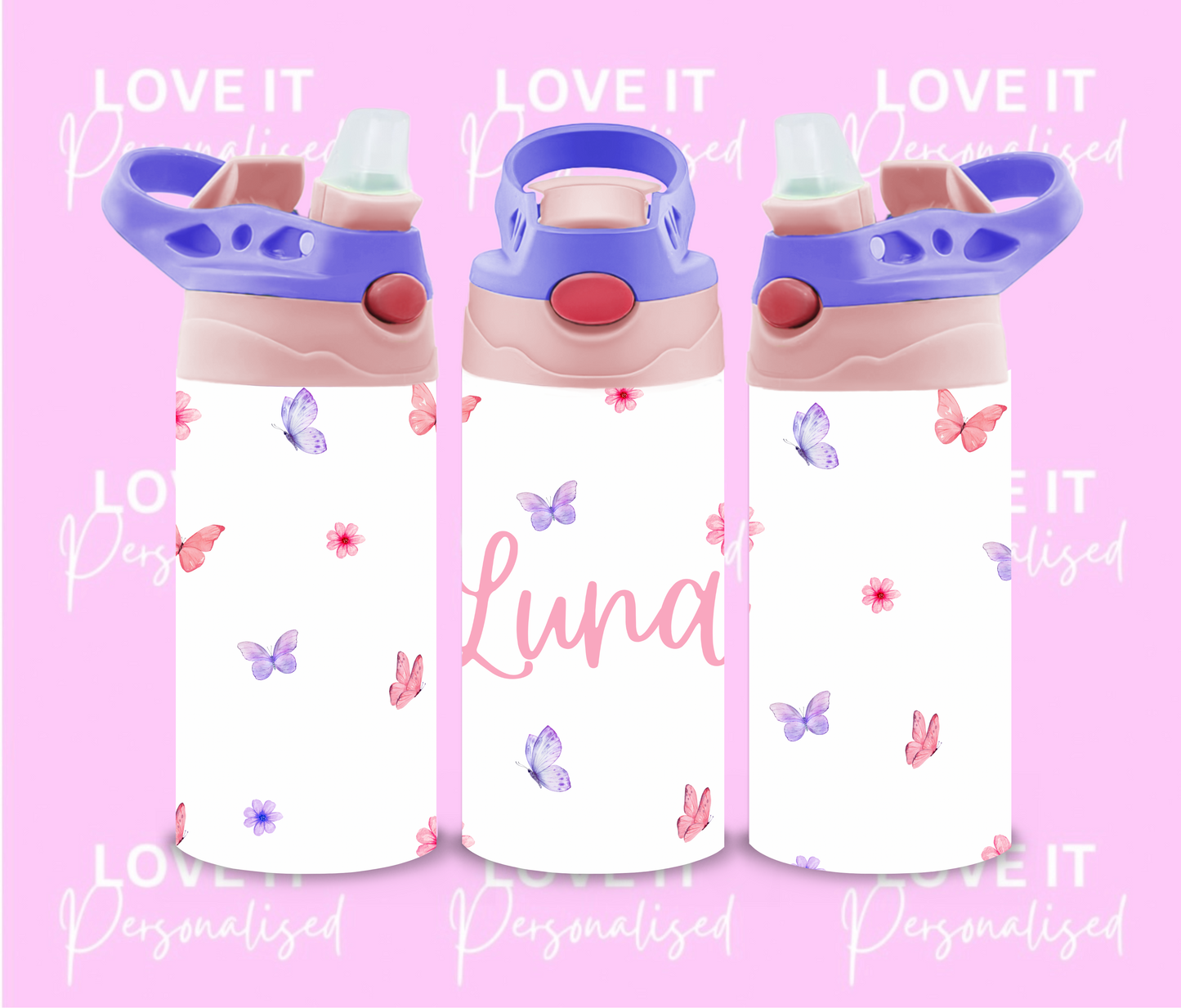 Personalised Butterfly 12oz Water Bottle