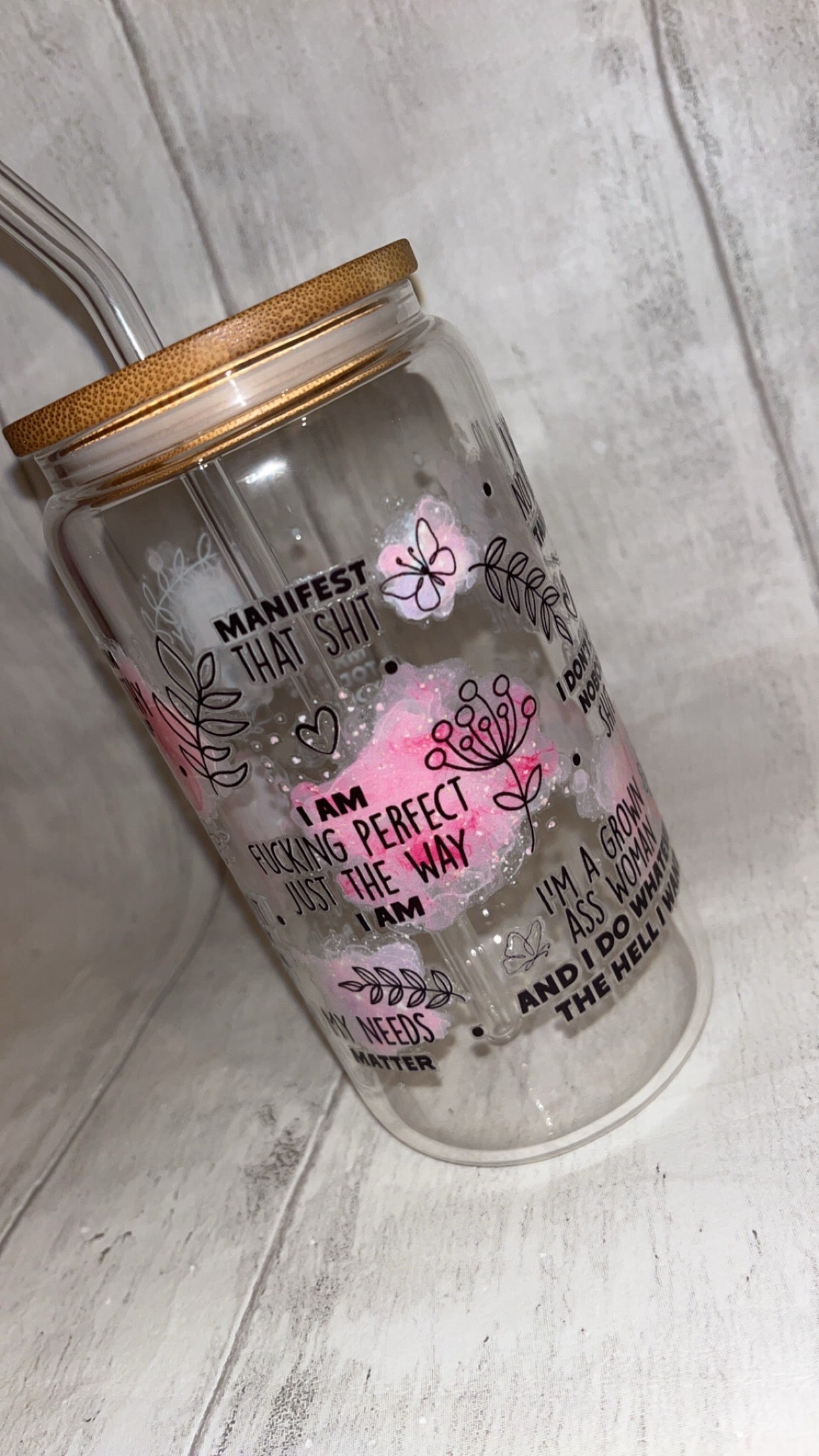 I Am Perfect Clear Libbey Glass Can