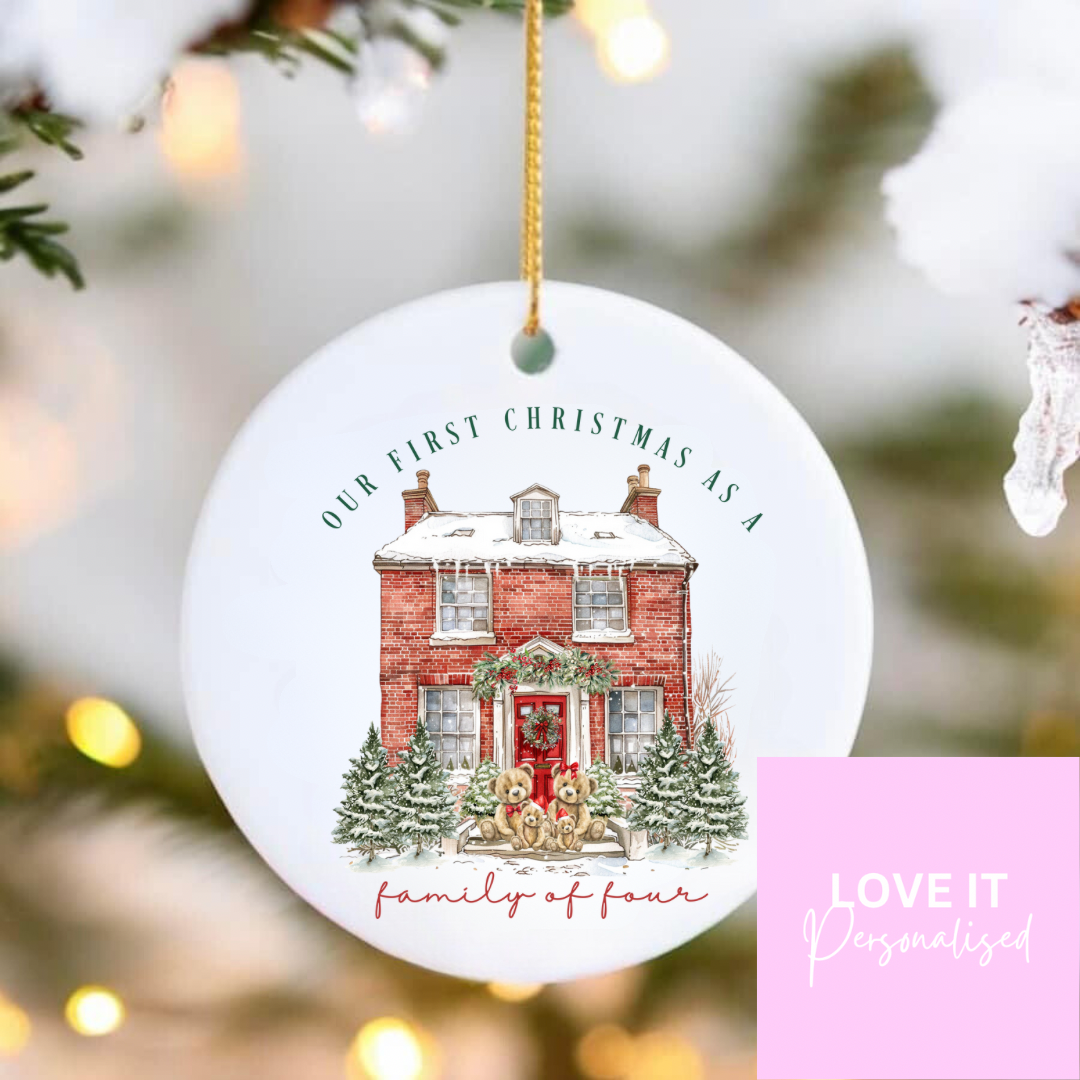 Ceramic Christmas Ornament - 1st Christmas Family Design (3,4 and 5)