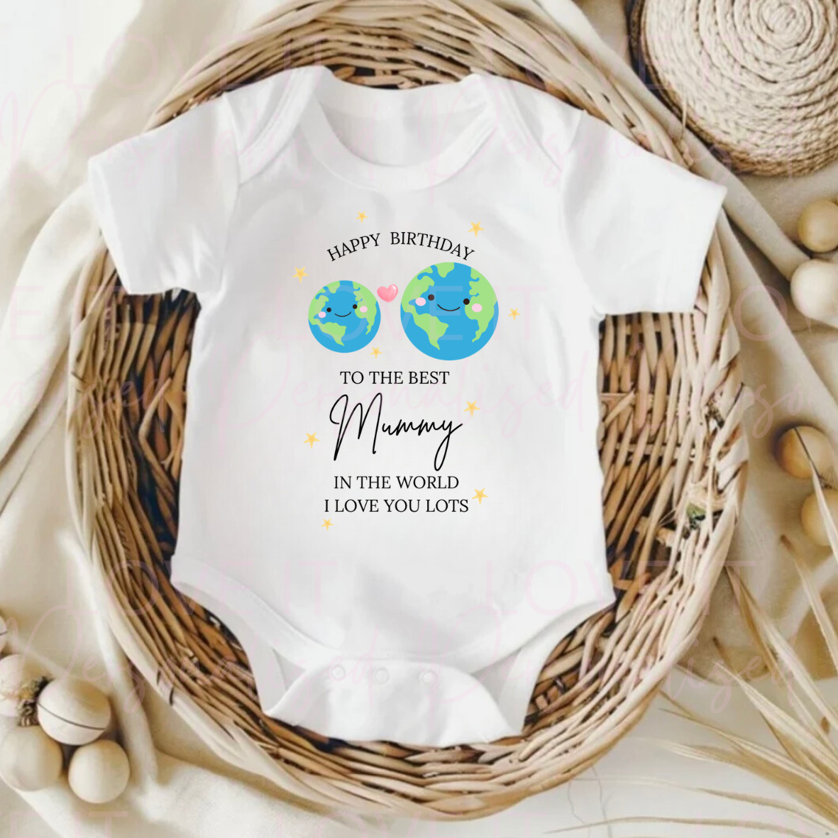 Happy Birthday Mummy Baby Bodysuit