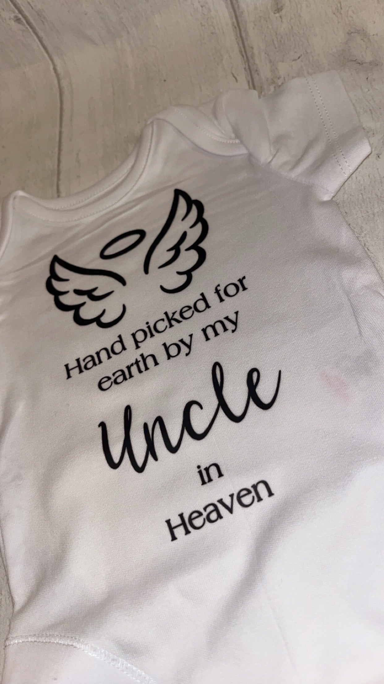 ‘Hand picked for earth by my Uncle’ Baby Bodysuit