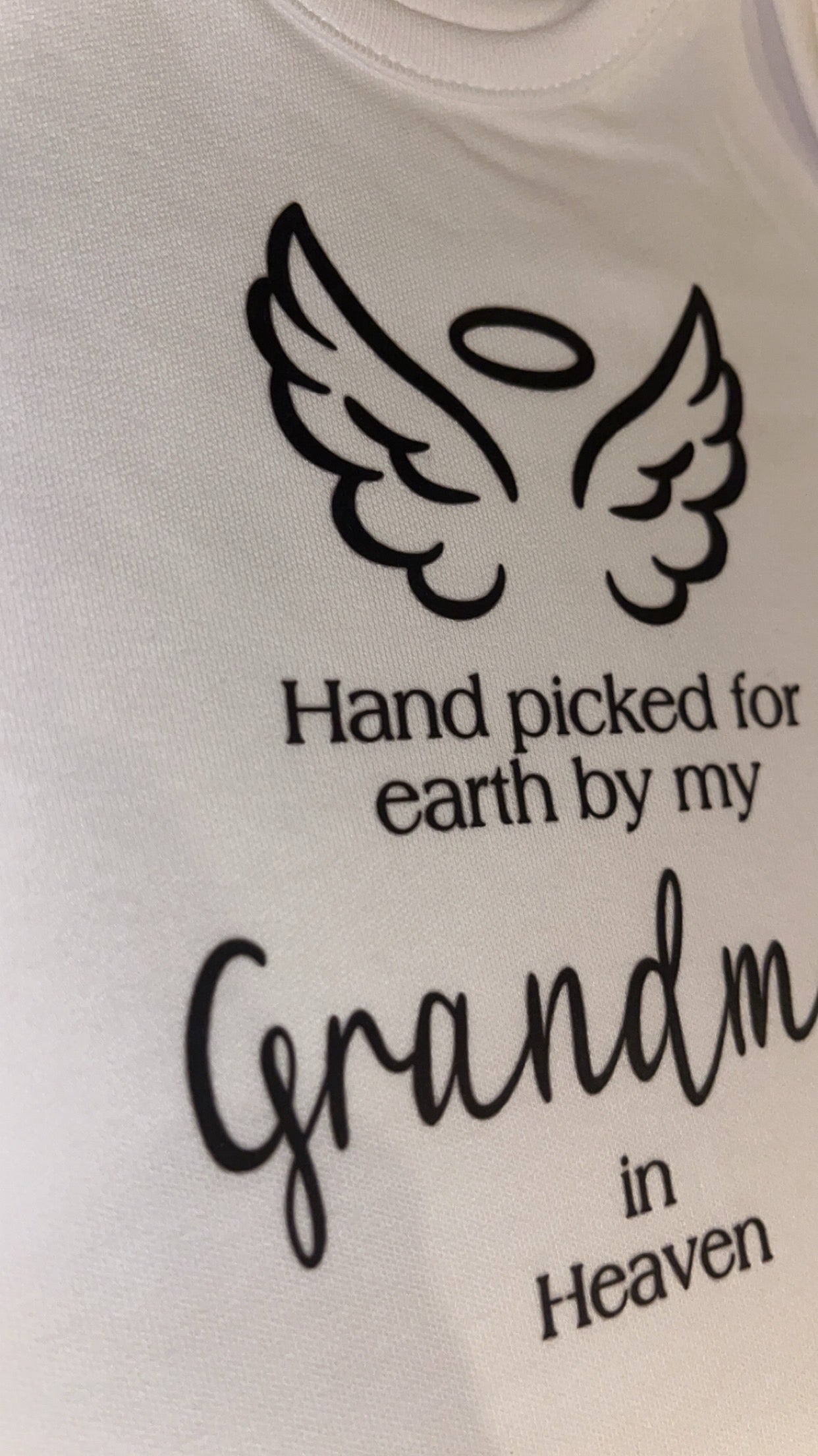 ‘Hand picked for earth by my Grandma’ Baby Bodysuit