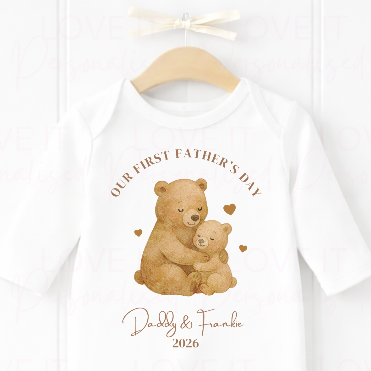 Personalised 1st Father's Day Sleepsuit - Bear