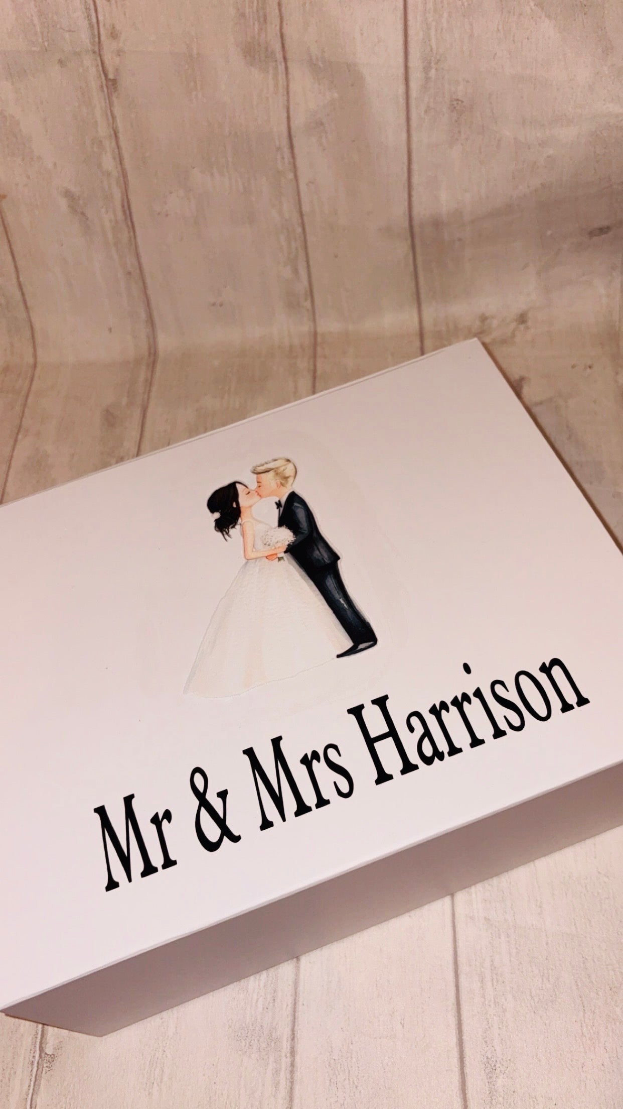 Personalised Bride & Groom Wedding Magnetic Gift Box