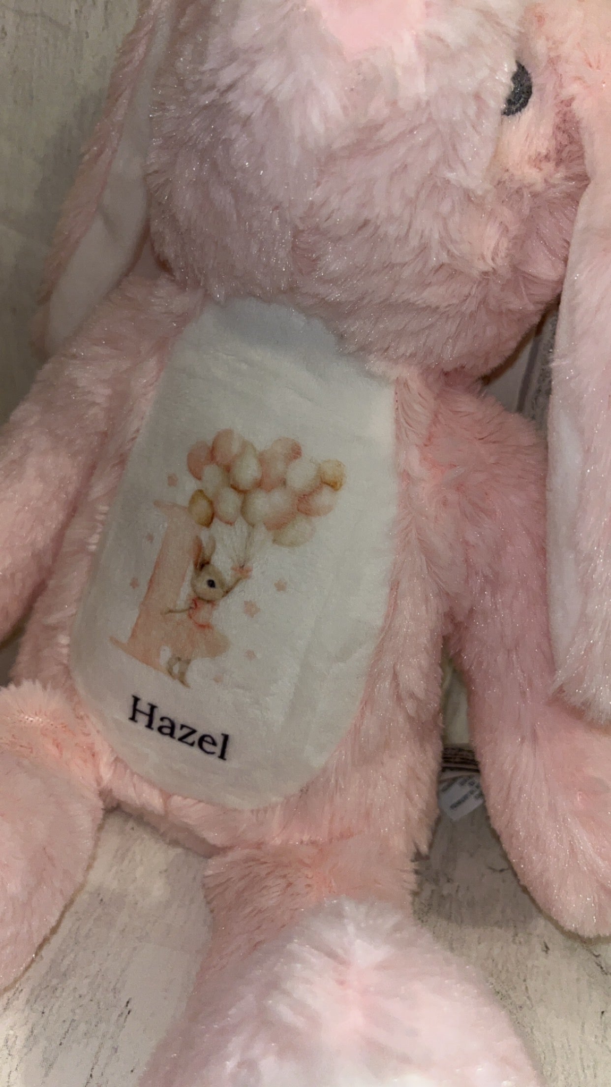Personalised Bunny Teddy - Pink Rabbit Design
