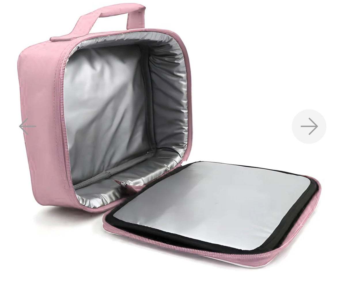 Personalised Boho Rainbow Pink Lunch Bag