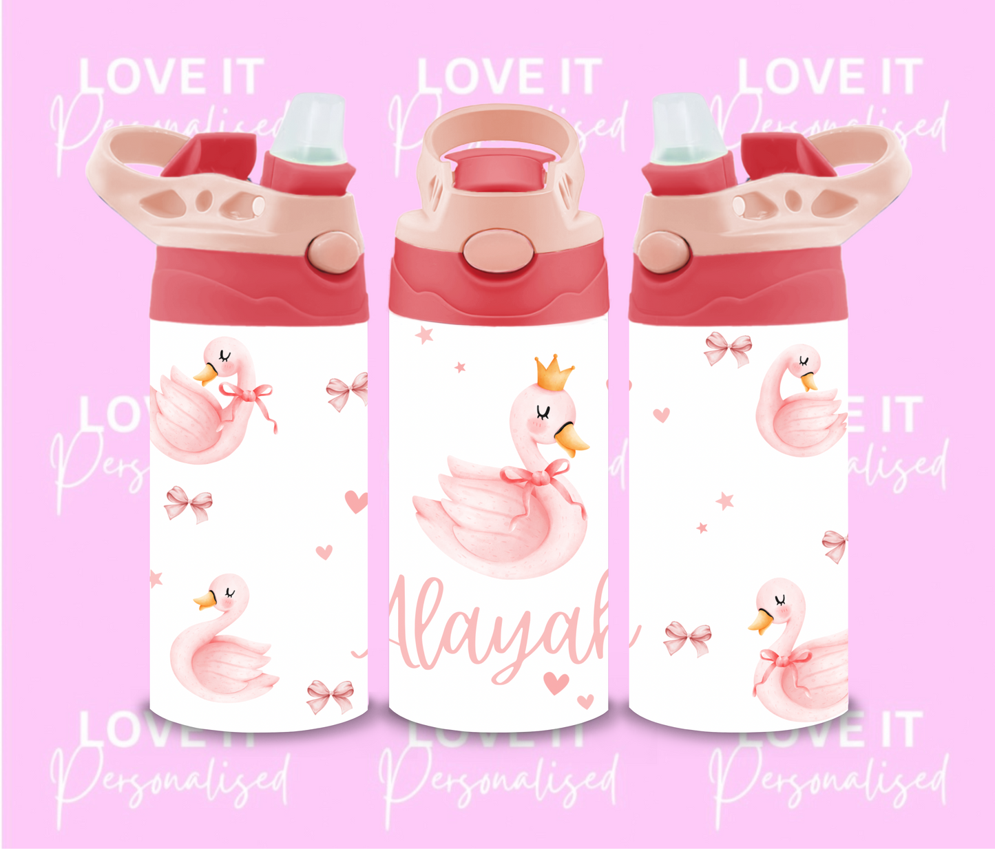Personalised Swan 12oz Water Bottle