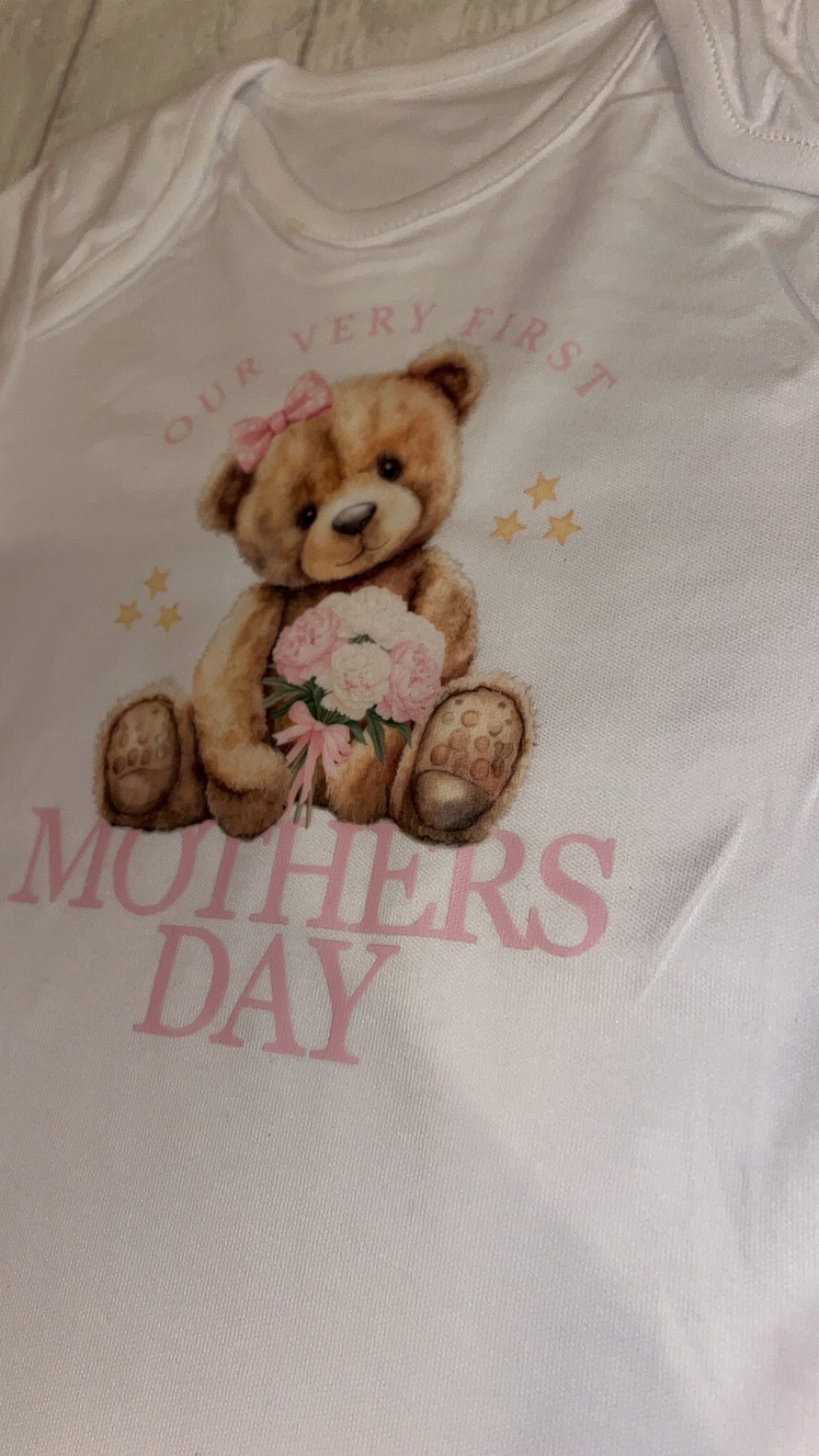 Our First Mother’s Day Pink Baby Bodysuit