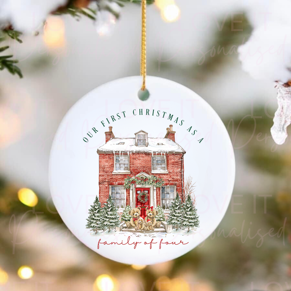 First Christmas As A Family Of 3,4,5 Ceramic Ornament
